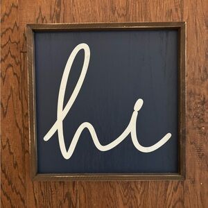 Navy Wooden Wall Decor